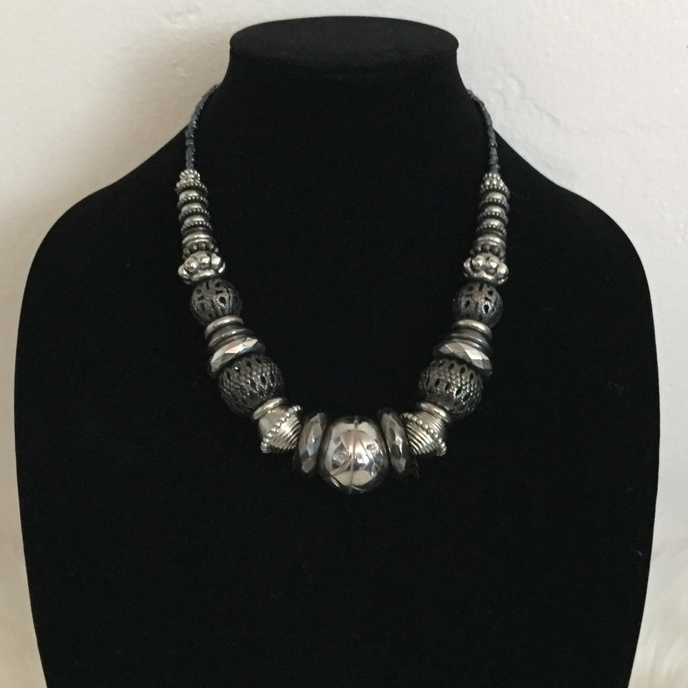Metal Oversized Beaded Necklace